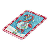 PINK FLAMINGO WHITE CHRISTMAS SNOWGLOBE MAGNET MAGNEET (Linkerzijde)