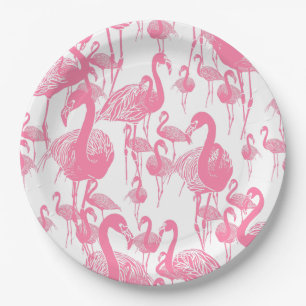 Pink Flamingos  1950's Retro Picnic Party Papieren Bordje