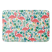 Pink Flamingos and Tropical Flowers Pattern Badmat (Voorkant)