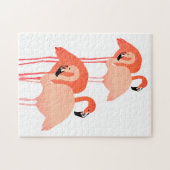 Pink Flamingos Beach Wedding Legpuzzel (Horizontaal)