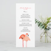 Pink Flamingos Beach Wedding Menu (Staand voorkant)