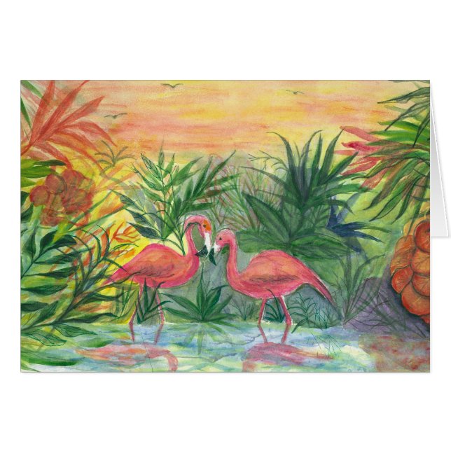 Pink Flamingos Florida Art (Voorkant Horizontaal)