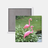 PINK FLAMINGOS magnet (vierkant) Magneet (Voorkant / Achterkant)