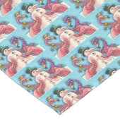 PINK FLAMINGOS MAKEN SNOWMAN, FUNNY CHRISTMAS BIRD KORTE TAFELLOPER (Hoek)