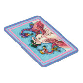 PINK FLAMINGOS MAKEN SNOWMAN, FUNNY CHRISTMAS BIRD MAGNEET (Rechterzijde)