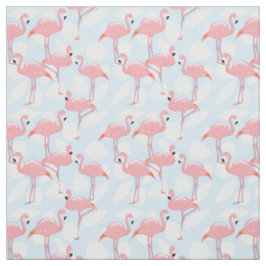 Pink Flamingos Pattern Fabric Stof