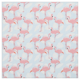 Pink Flamingos Pattern Fabric Stof
