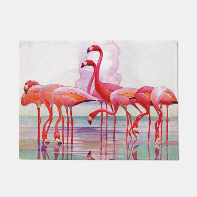 Pink Flamingos van Francis Lee Jaques Deurmat (Voorkant)