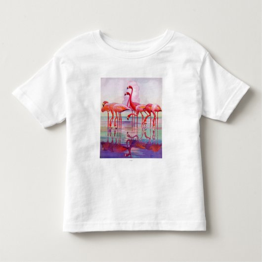 Pink Flamingos van Francis Lee Jaques Kinder Shirts (Voorkant)