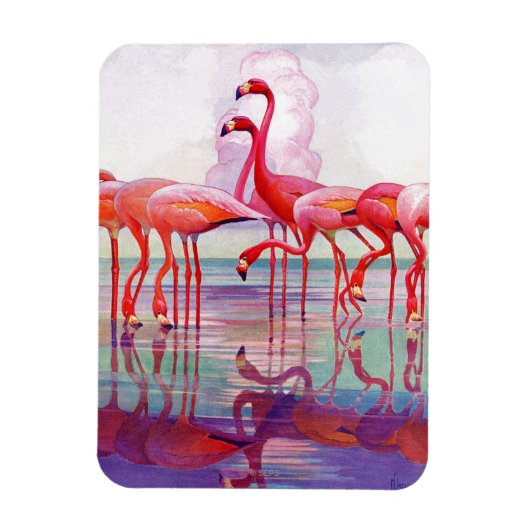 Pink Flamingos van Francis Lee Jaques Magneet (Verticaal)