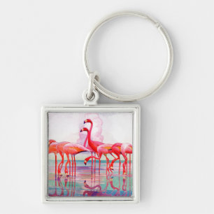 Pink Flamingos van Francis Lee Jaques Sleutelhanger