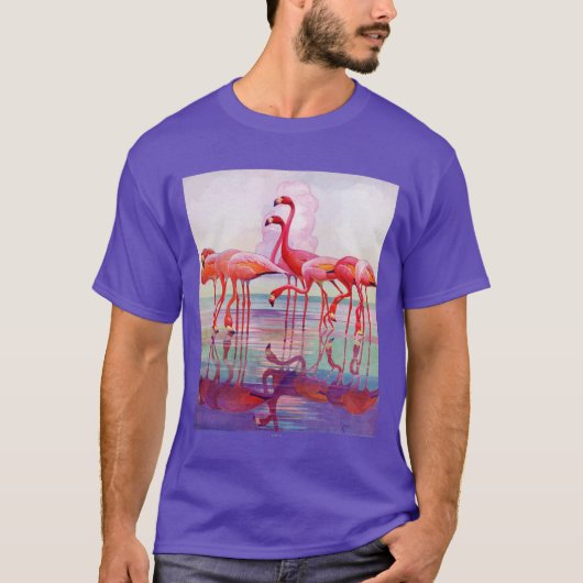 Pink Flamingos van Francis Lee Jaques T-shirt (Voorkant)