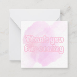 Pink Flat Note Card Notitiekaartje