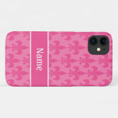 Pink Fleur de Lis Girly Pattern Personalized Case-Mate iPhone Case (Achterkant (horizontaal))
