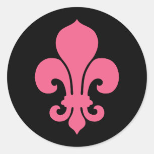 Pink Fleur DE Lis Ronde Sticker
