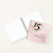 Pink Floral 15e anniversaire Script Party Livre d' (Intérieur)