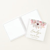 Pink Floral 21e Anniversaire de fête Livre d'invit (Intérieur)