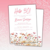 Pink Floral 30e verjaardag Kaart