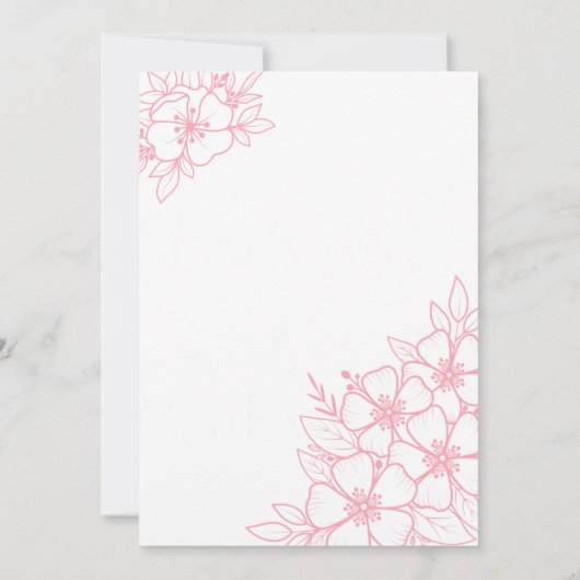 Pink Floral 30e verjaardag Kaart (Achterkant)