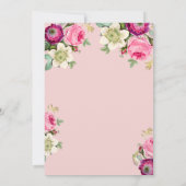 Pink Floral 60e anniversaire Invitation (Dos)