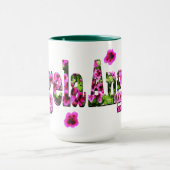 Pink Floral Angela Name Logo, Mok (Midden)