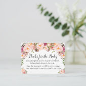 Pink floral Apporter une carte d'insertion de baby (Debout devant)