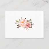 Pink floral Apporter une carte d'insertion de baby (Dos)