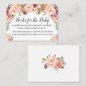 Pink floral Apporter une carte d'insertion de baby (Devant / Derrière)