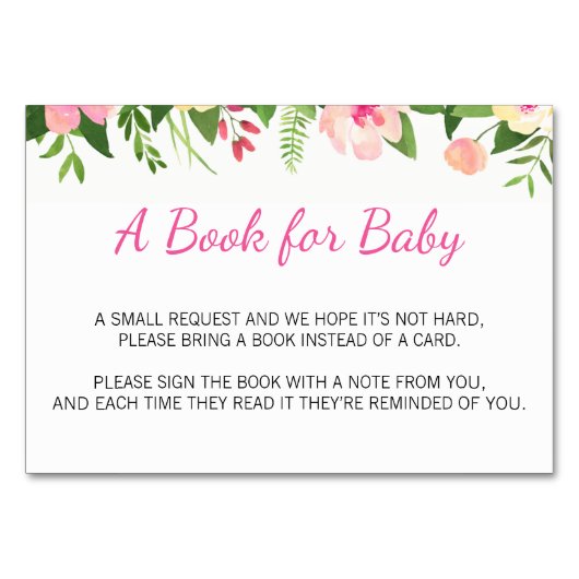 Pink Floral Apportez Une Carte De Demande De Livre (Devant)