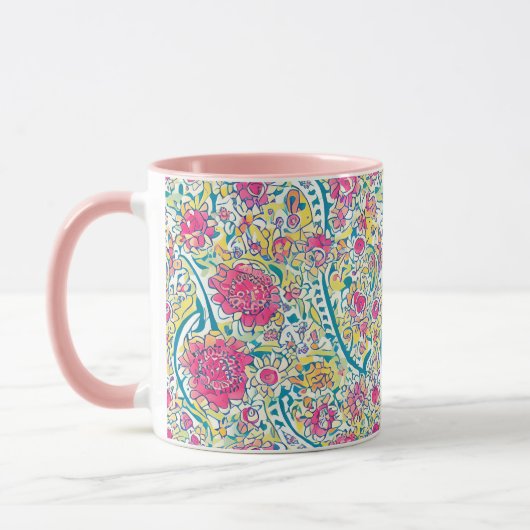 Pink Floral Arabic Pattern Mok (Links)