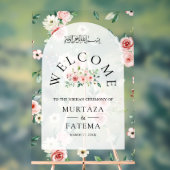 Pink Floral Arch Muslim Wedding Welcome (Neutre)