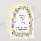 Pink Floral Arch Wedding Invitation (Devant / Derrière)