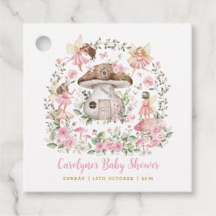 Pink Floral Baby Girl, roze bosvijvers Bedankjes Labels