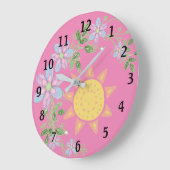 Pink Floral Baby Grote Klok (Hoek)