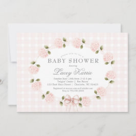 Pink Floral Baby Shower Invitation, Kaart