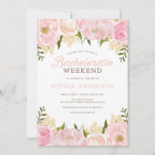 Pink Floral Bachelorette Weekend Itinerary Kaart (Voorkant)
