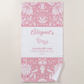 Pink Floral Bachelorette William Morris Pattern Strandlaken (Voorkant)