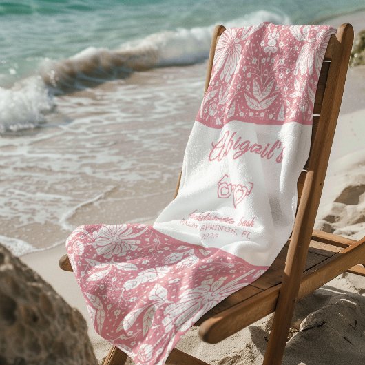 Pink Floral Bachelorette William Morris Pattern Strandlaken