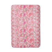 Pink Floral Bath Mat (Voorkant Verticaal)
