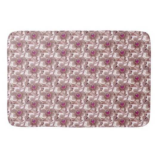 Pink Floral Bath Mat (Voorkant)