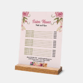 Pink Floral Beauty Nail Salon Prix du menu (Angle)