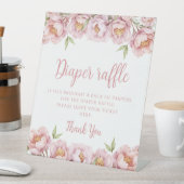 Pink floral bébé fille douche diaper signe de tomb (In SItu)