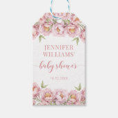 Pink floral bébé fille douche merci étiquettes cad (Devant)
