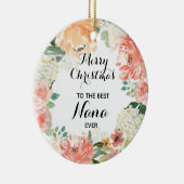 Pink Floral Best Nana Ever Personalized Keramisch Ornament (Rechts)