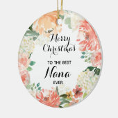 Pink Floral Best Nana Ever Personalized Keramisch Ornament (Links)