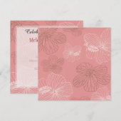 Pink Floral Birthday Kaart (Voorkant / Achterkant)