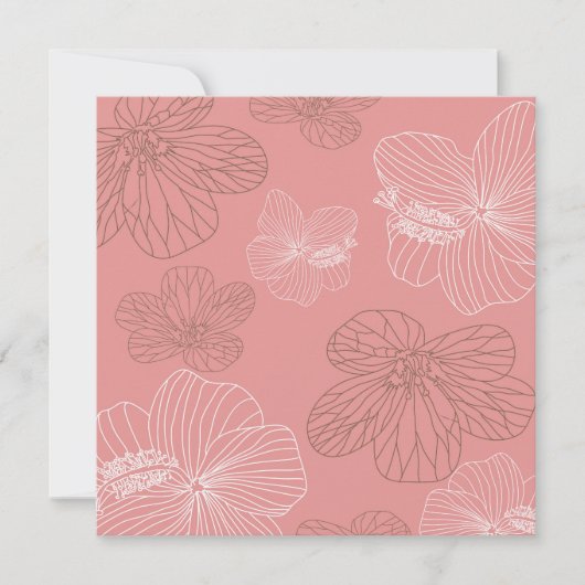 Pink Floral Birthday Kaart (Voorkant)