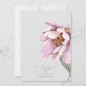 Pink Floral Bloom Sunflower Wedding Invite Kaart (Achterkant)