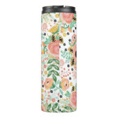 Pink Floral Bloom Thermosbeker (Achterkant)