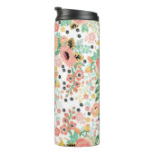Pink Floral Bloom Thermosbeker (Geroteerd rechts)